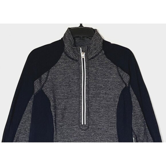 Lululemon Run U-Turn Mini Check Pique Black White Reversible Zip Pullover - Picture 7 of 15